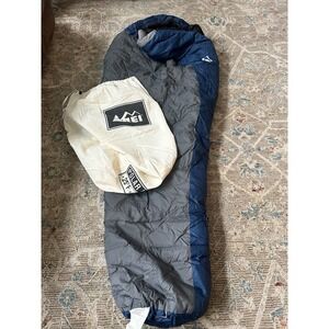 REI polar pod mummy sleeping bag adult blue 80"x62" Regular +25 F (2 Available)‎